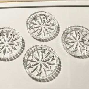 Gorham King Edward Collection set of 4 full lead crystal  Coasters